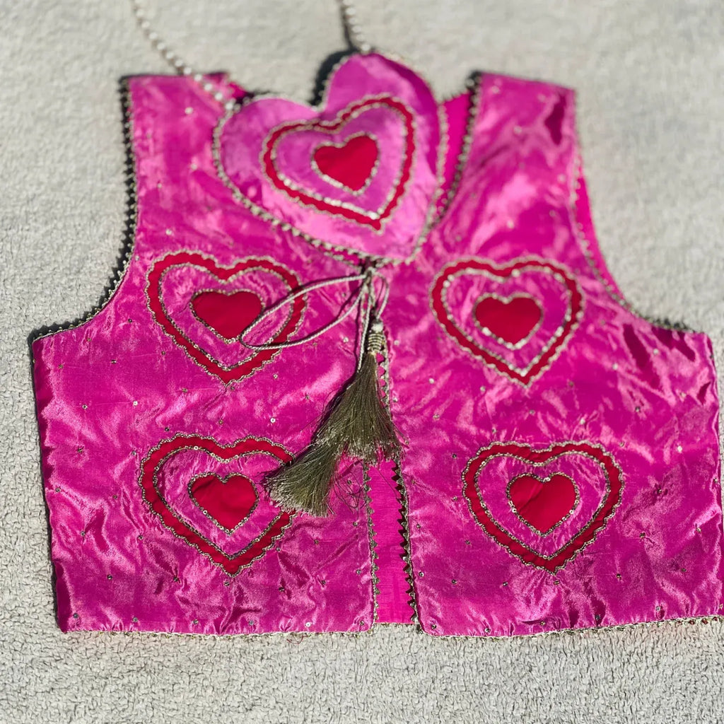 Light Pink Handmade Heart Koti with Matching Bag