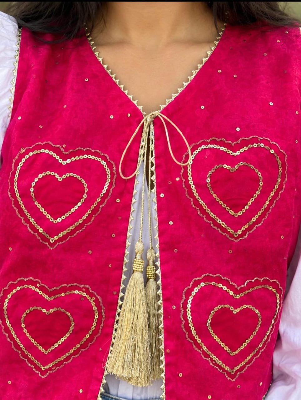 Handmade Embellished Heart Koti