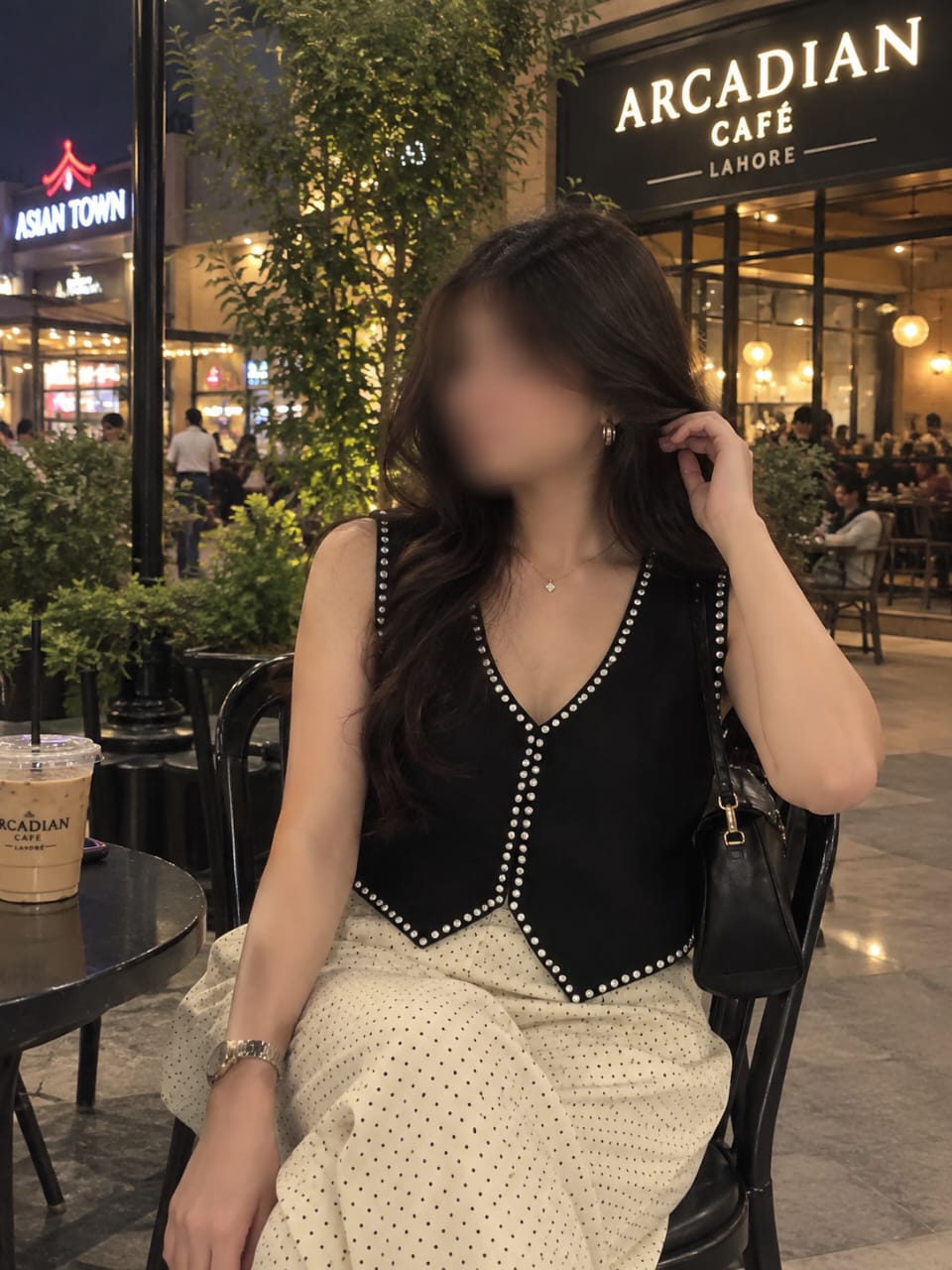 Beige Cotrai Wide-Leg Trousers