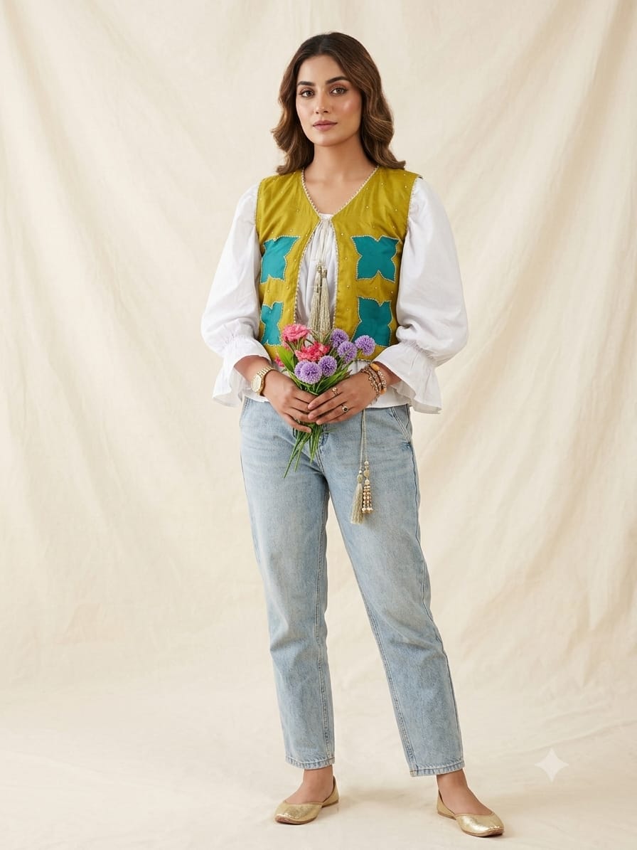 Four-Petal Embellished Koti