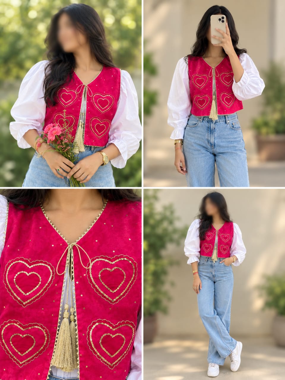 Handmade Embellished Heart Koti